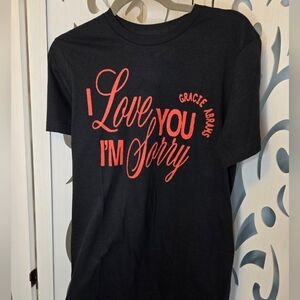 Gracie Abrams I Love You I’m Sorry T Shirt Black Graphic Tee Small Cotton Fan Me
